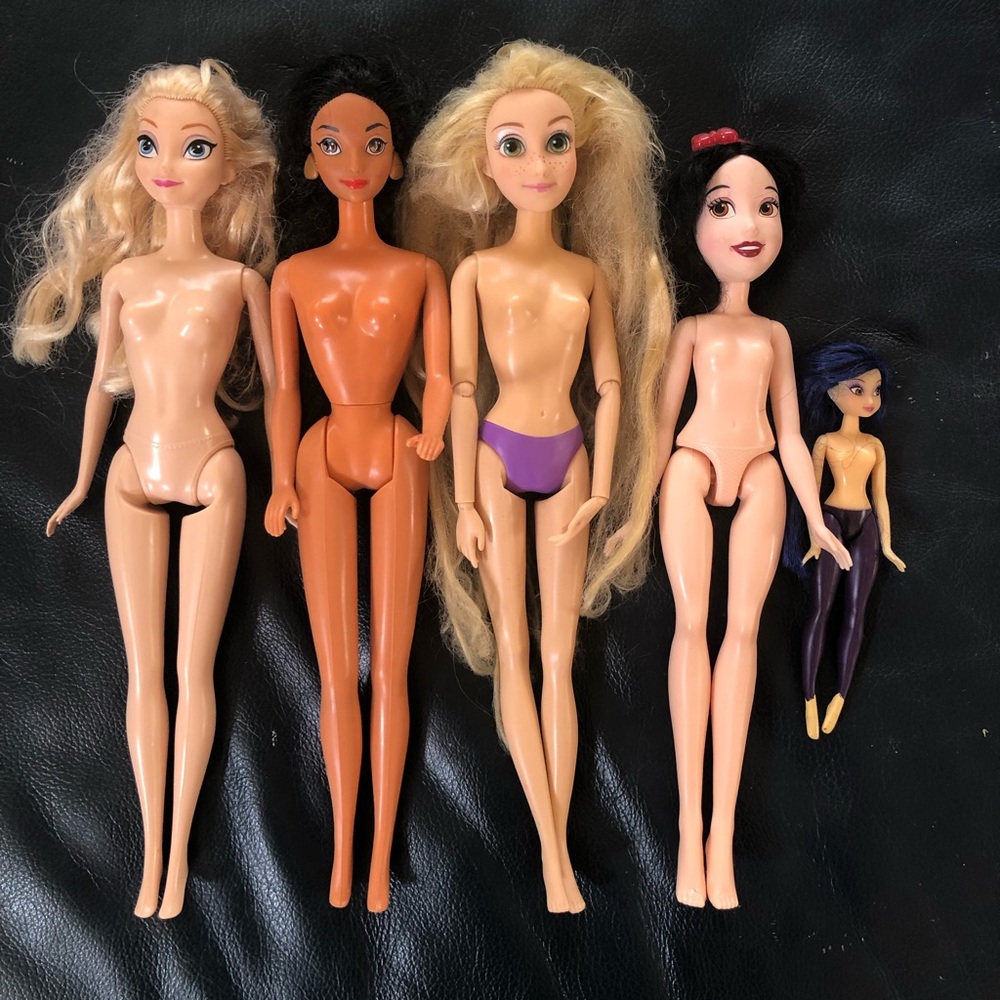 Lot of 5 Disney rehab fixer upper makeover dolls Mattel Hasbro